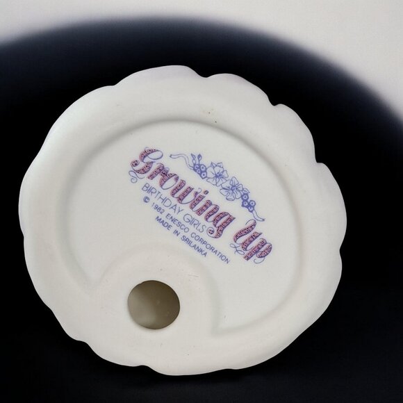 Enesco Growing Up Birthday Girls Age 8 Brunette Porcelain Figurine 1982 - Picture 5 of 14